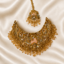 Royal Gold & Ruby Bridal Choker Necklace